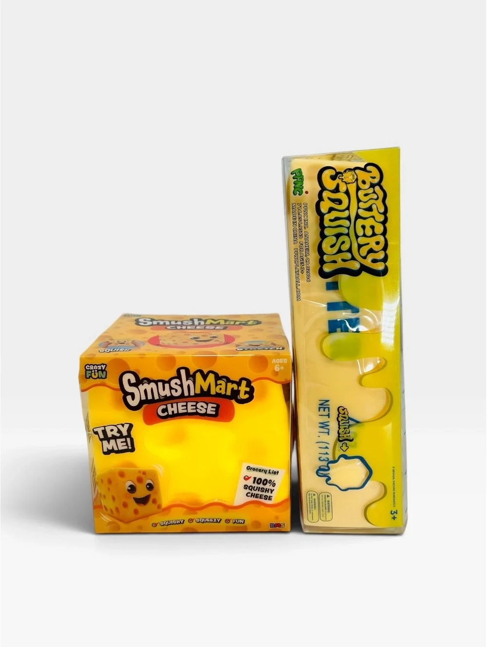 Viral SmushMart Cheese & Buttery Squish Stick 2pc Bundle Sensory Fidget Toy NIB